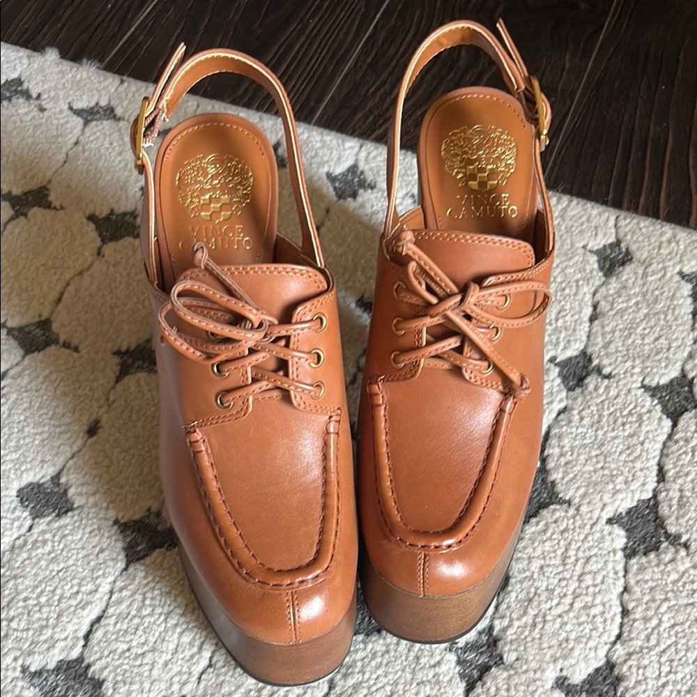 Vince Camuto Brown Loafers with Squared-Off Toe